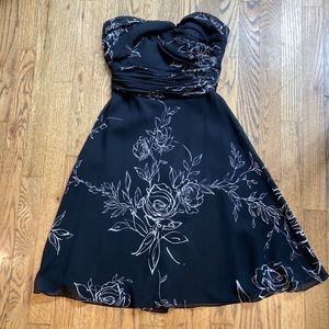 White House Black Market Floral Strapless Dress
